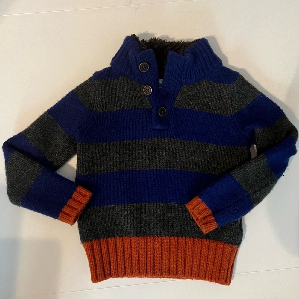 Boden Blue and Gray Turtleneck Sweater
